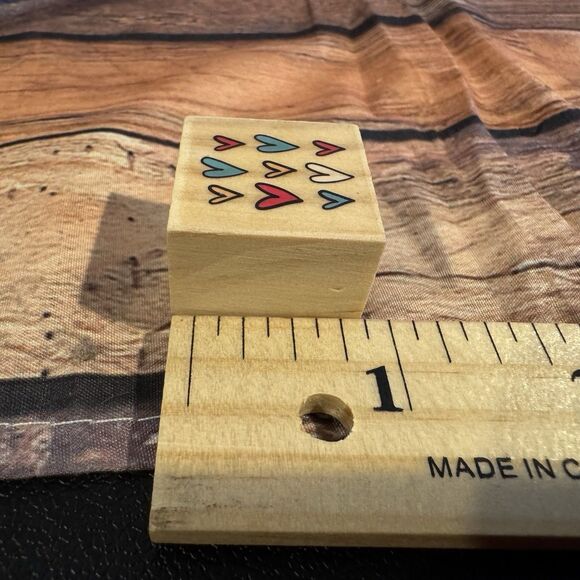 Hearts Rubber Stamp Wood Mounted Love Valentine Craft Scrapbooking Cards - Picture 8 of 9